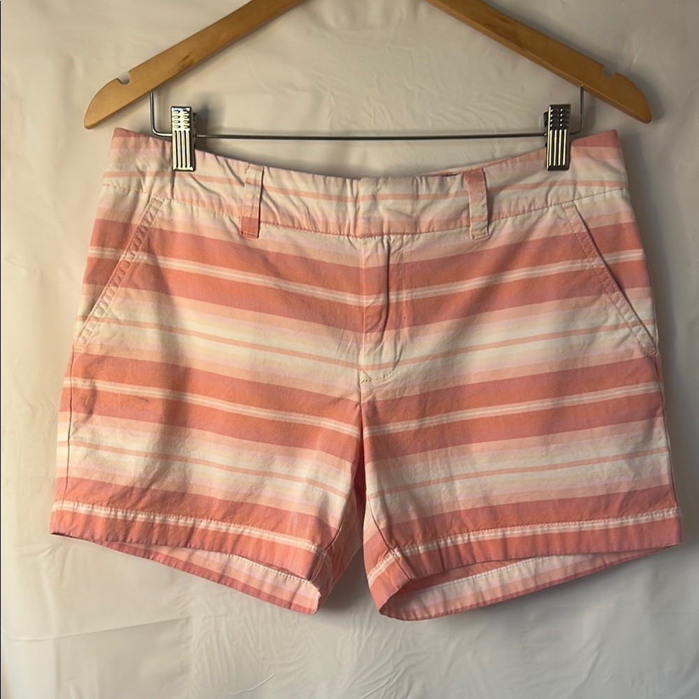 Tommy Hilfiger Pink and White Chino Shorts Tailored Fit size 6 small 100% cotton